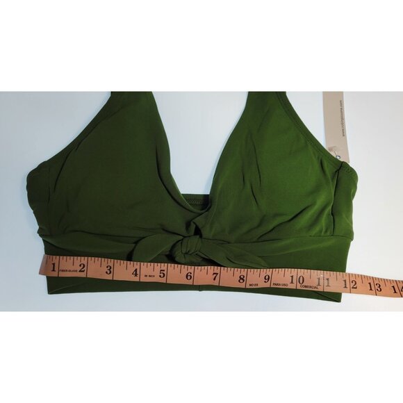 Robin Piccone Ava High Weist Top V Neck Swim Green Bikini Set Sz Medium #02 - Picture 6 of 10